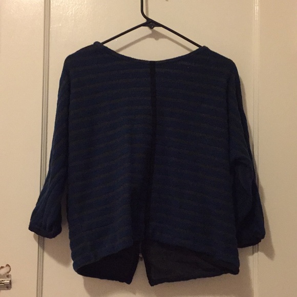 Madewell Turquoise and Grey Striped Pull Over - Picture 4 of 8